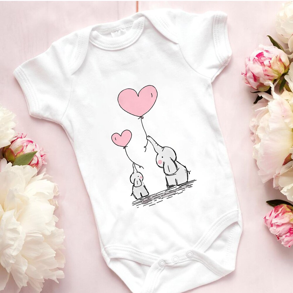 2pcs Infants Twin Brothers Sisters Baby Rompers Cute Baby Girl Clothes Lovely Little Elephant Bodysuit for Newborns Ropa Bebe