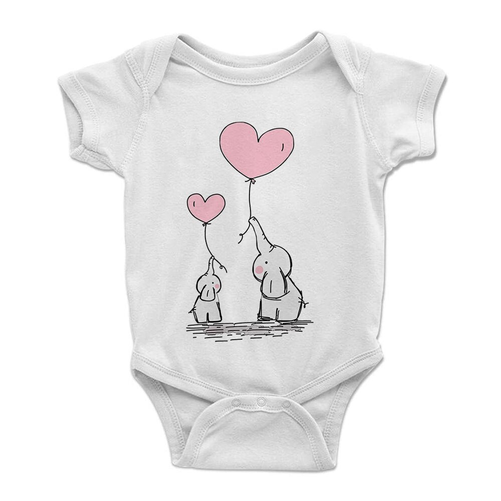 2pcs Infants Twin Brothers Sisters Baby Rompers Cute Baby Girl Clothes Lovely Little Elephant Bodysuit for Newborns Ropa Bebe