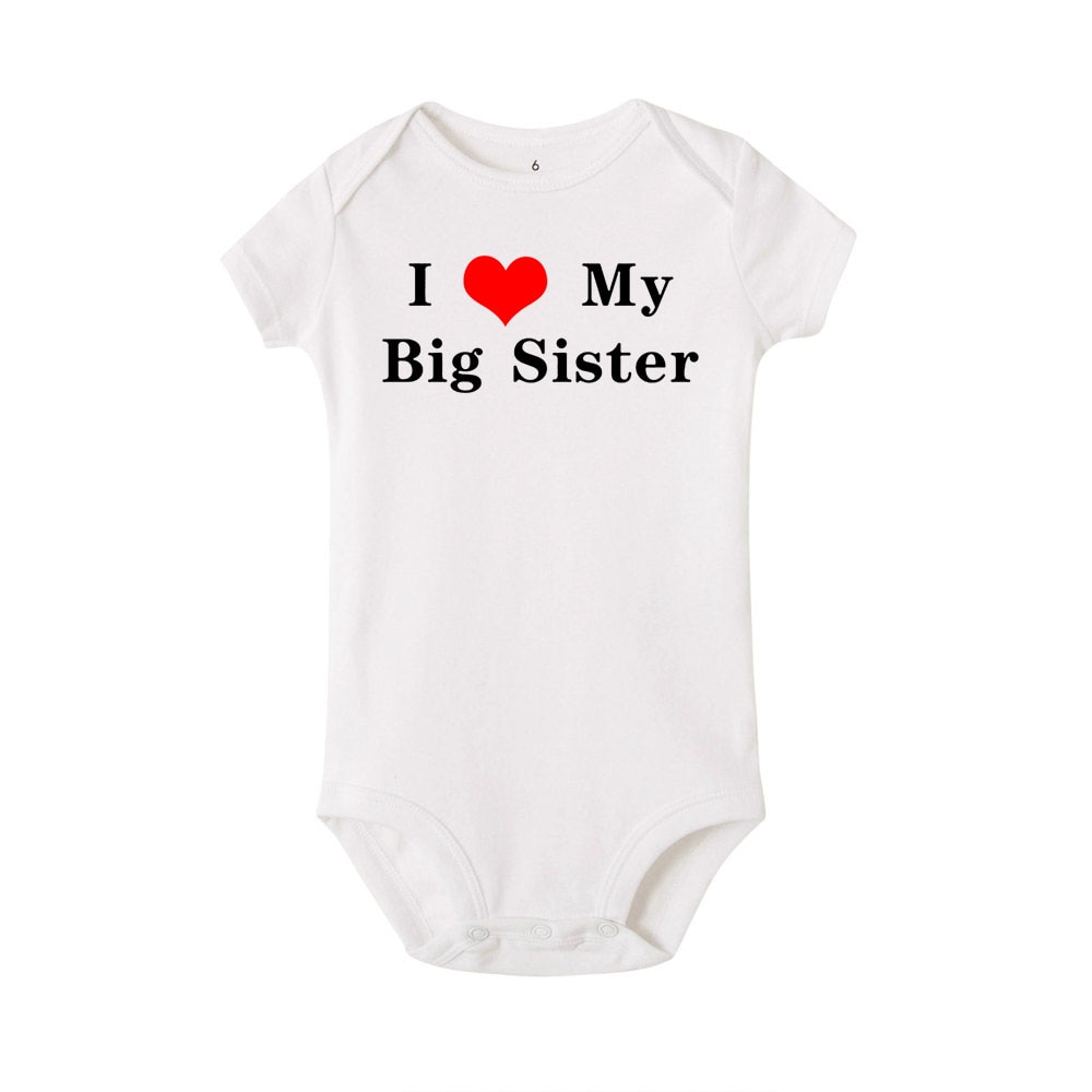 I Love My Big Sister Print NewbornRomper Infant Baby Boy Girl Short Sleeve Jumpsuit Funny Toddler Casual Rompers Outfits I Love My Big Sister Print NewbornRomper Infant Baby Boy Girl Short Sleeve Jumpsuit Funny Toddler Casual Rompers Outfits