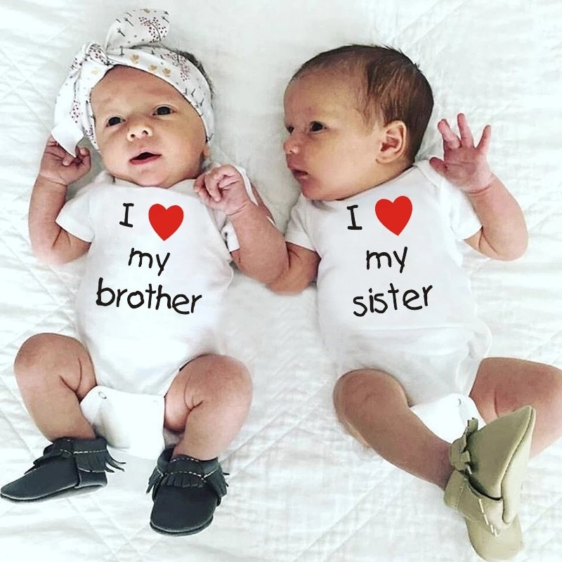I Love My Sister Brother Baby Casual Bodysuits Twins Baby Boys Girls s Rompers Short Sleeve Summer Infant Outfits Clothes I Love My Sister Brother Baby Casual Bodysuits Twins Baby Boys Girls s Rompers Short Sleeve Summer Infant Outfits Clothes