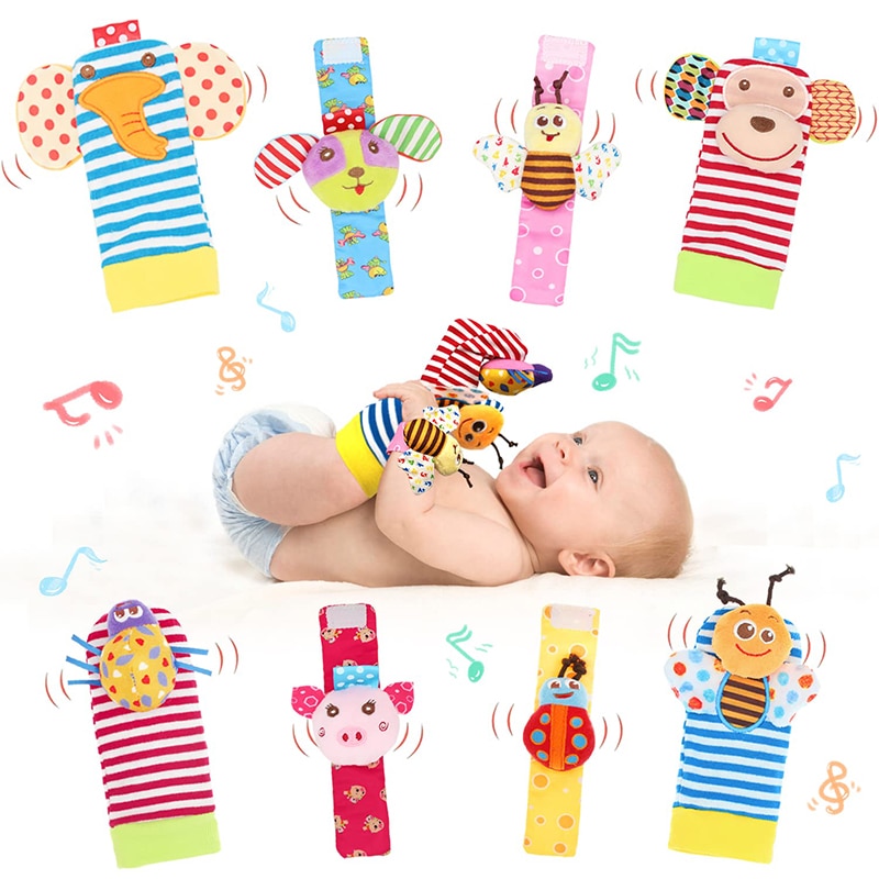 4Pcs/Set Wrist Rattles Foot Finder Rattle Sock Baby Toy Arm Hand Feet Activity Rattle Present Gift for Newborn Infant Babies Boy 4Pcs/Set Wrist Rattles Foot Finder Rattle Sock Baby Toy Arm Hand Feet Activity Rattle Present Gift for Newborn Infant Babies Boy