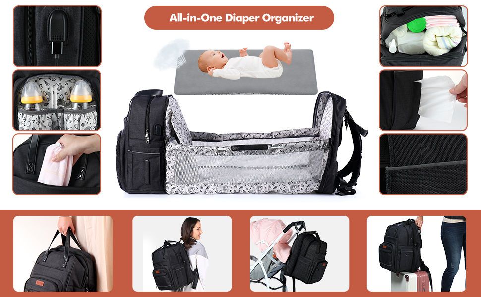 Yeni annelik sırt &ccedil;antası bebek i&ccedil;in &ccedil;ok fonksiyonlu anne sırt &ccedil;antası taşıyıcı ile yenidoğan bebek anne i&ccedil;in anne i&ccedil;in bebek bezi &ccedil;antası &ccedil;anta