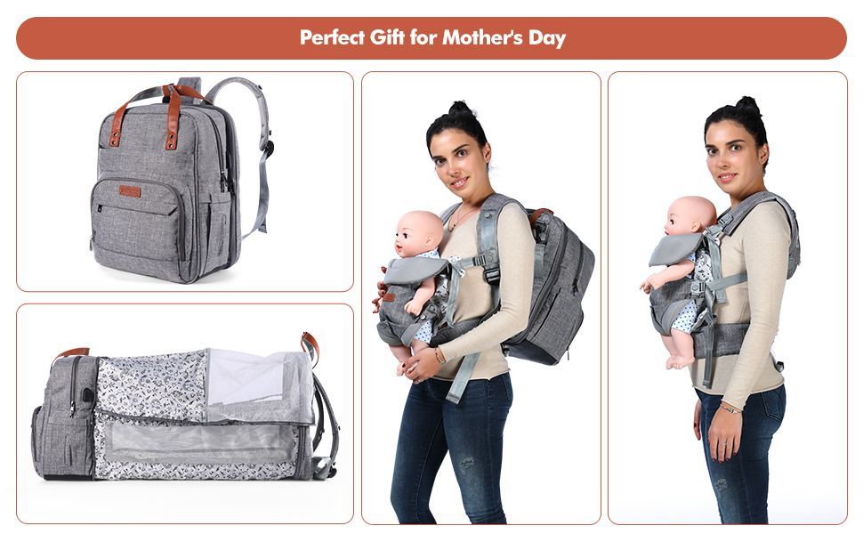 Yeni annelik sırt &ccedil;antası bebek i&ccedil;in &ccedil;ok fonksiyonlu anne sırt &ccedil;antası taşıyıcı ile yenidoğan bebek anne i&ccedil;in anne i&ccedil;in bebek bezi &ccedil;antası &ccedil;anta