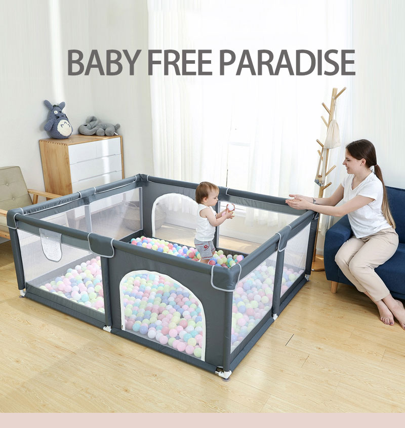 Bebek ve bebekler i&ccedil;in &ccedil;ift kapı oyun parkı b&uuml;y&uuml;k boy nefes &ccedil;ocuk oyun parkı ile sağlam g&uuml;venlik Playard &ccedil;it