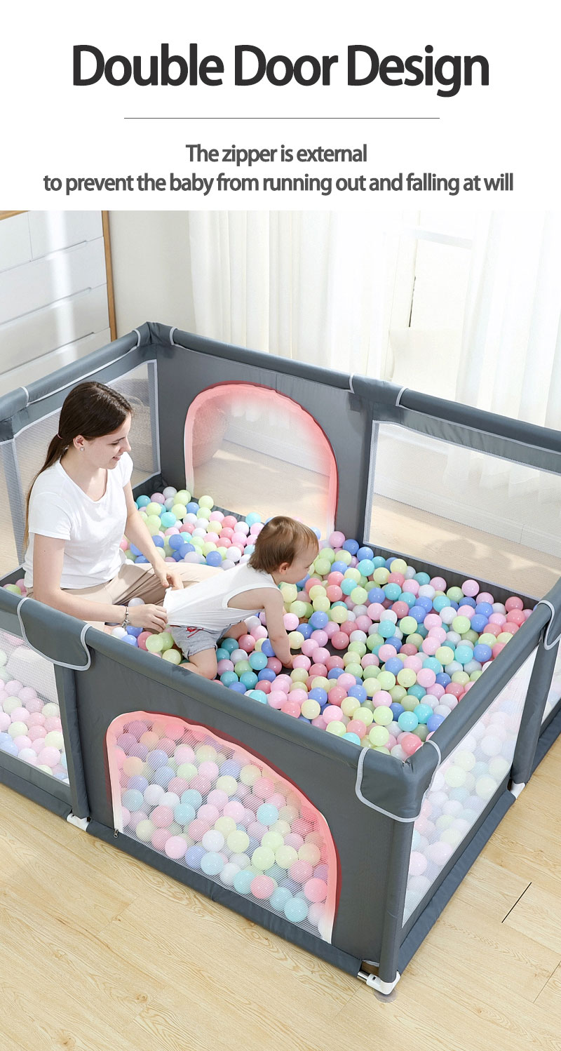 Bebek ve bebekler i&ccedil;in &ccedil;ift kapı oyun parkı b&uuml;y&uuml;k boy nefes &ccedil;ocuk oyun parkı ile sağlam g&uuml;venlik Playard &ccedil;it