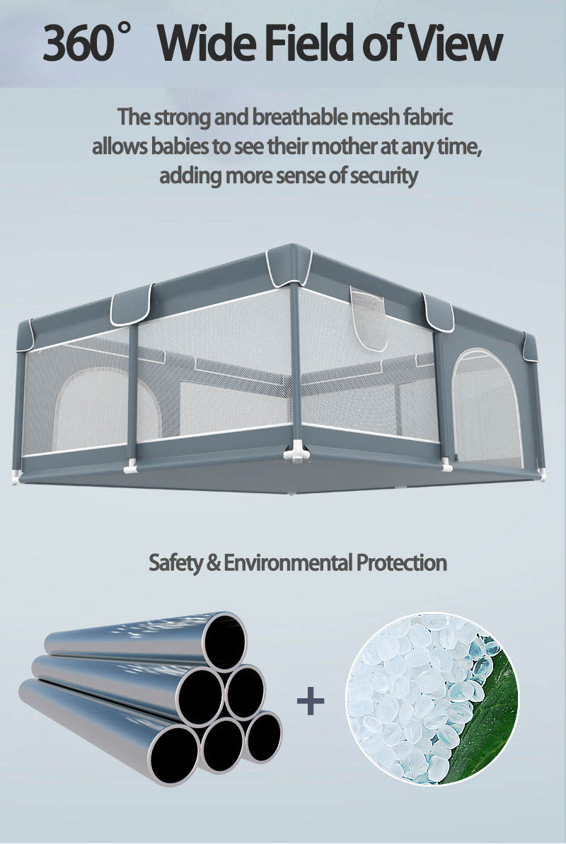 Bebek ve bebekler i&ccedil;in &ccedil;ift kapı oyun parkı b&uuml;y&uuml;k boy nefes &ccedil;ocuk oyun parkı ile sağlam g&uuml;venlik Playard &ccedil;it