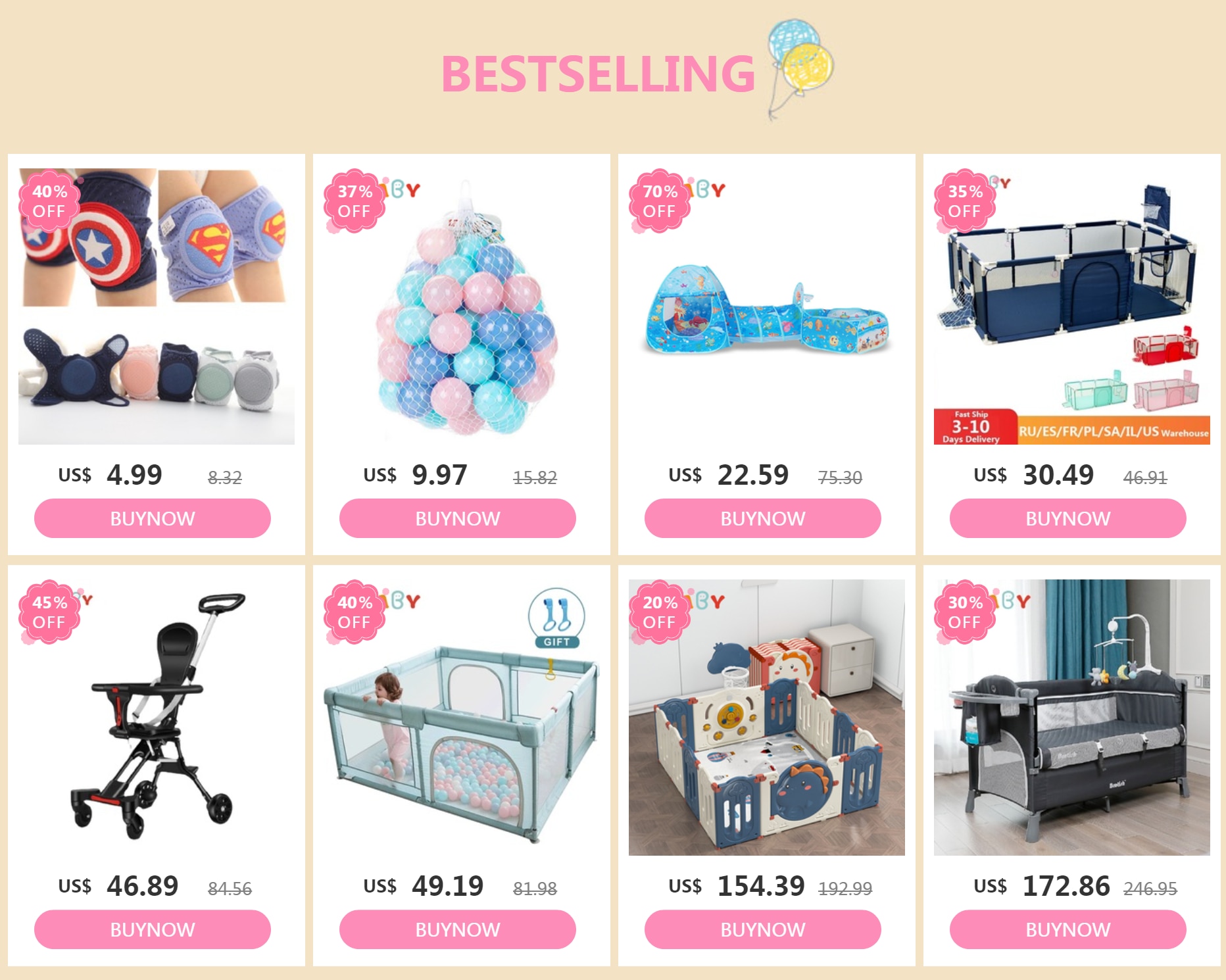 IMBABY Kids Furniture Playpen for Children Solid Color Safety Barriers Infant Playground Toddler Game Park Newborn Fashion Fence