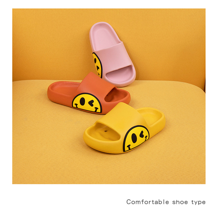 2023 Summer Lovely Happy Smiley Face Slippers Kids Indoor Home Children's Boys Girls Non-Slip Fashion Sandals Shoes