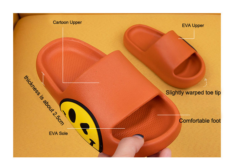 2023 Summer Lovely Happy Smiley Face Slippers Kids Indoor Home Children's Boys Girls Non-Slip Fashion Sandals Shoes