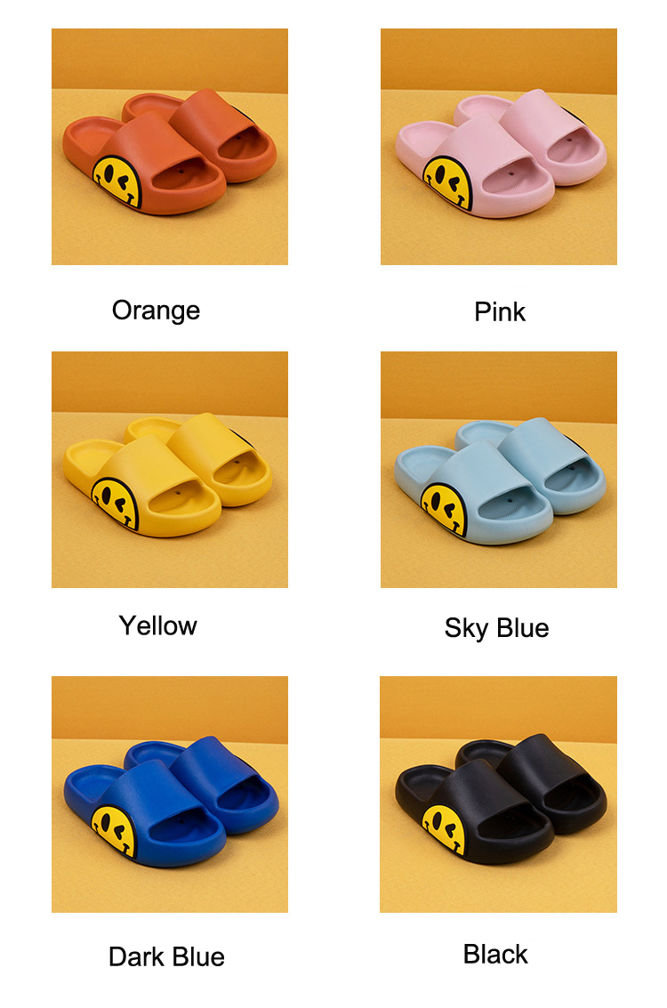 2023 Summer Lovely Happy Smiley Face Slippers Kids Indoor Home Children's Boys Girls Non-Slip Fashion Sandals Shoes