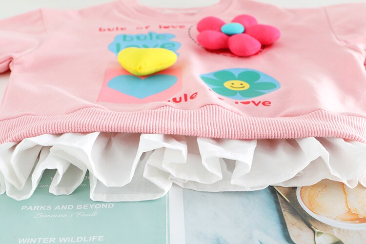 Babi Girls Gallus Sets 2023 Flower Style Cotton Materail Long Sleeve From 1 to 5 Years  Child Kids Costum Infant Sport Bear