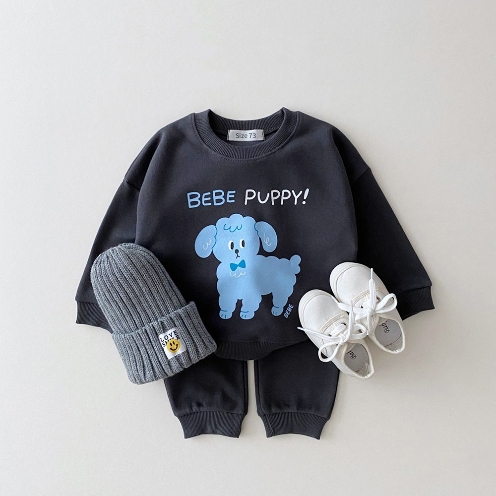2023 Autumn New Arrival Sports Set Children Girls Comfortable Bear Solid Pullover Sweatshirts+Loose Cotton Pants Boy Casual Suit