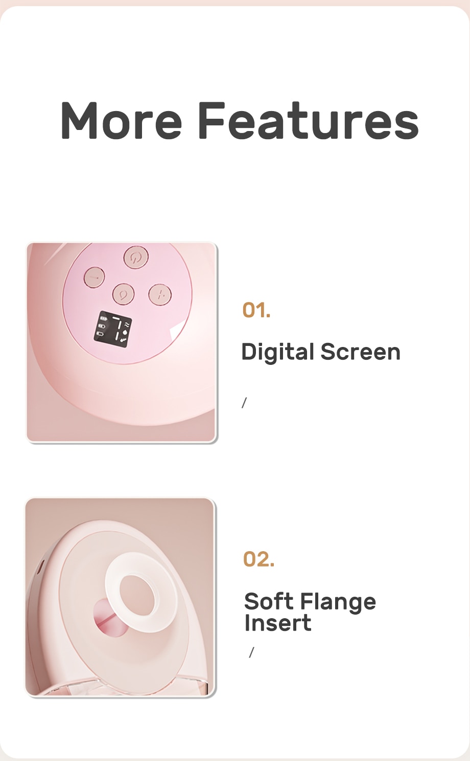 NCVI Wearable Breast Pump, Hands Free Breast Pump, 3 Modes & 9 Levels, Painless Ultra Quiet Rechargeable Battery, 21/24mm Flange