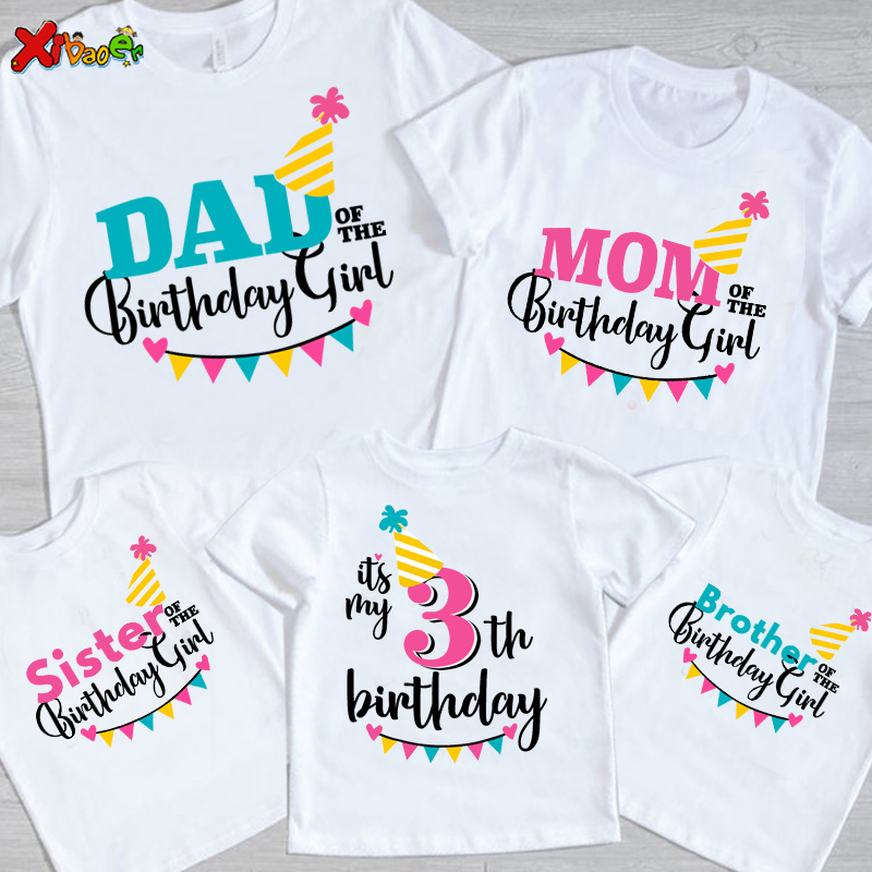 Family Outfits Party T Shirt Summer Matching Outfits Birthday Party TShirt Children Toddler T Shirts Mommy Clothes Daddy Baby