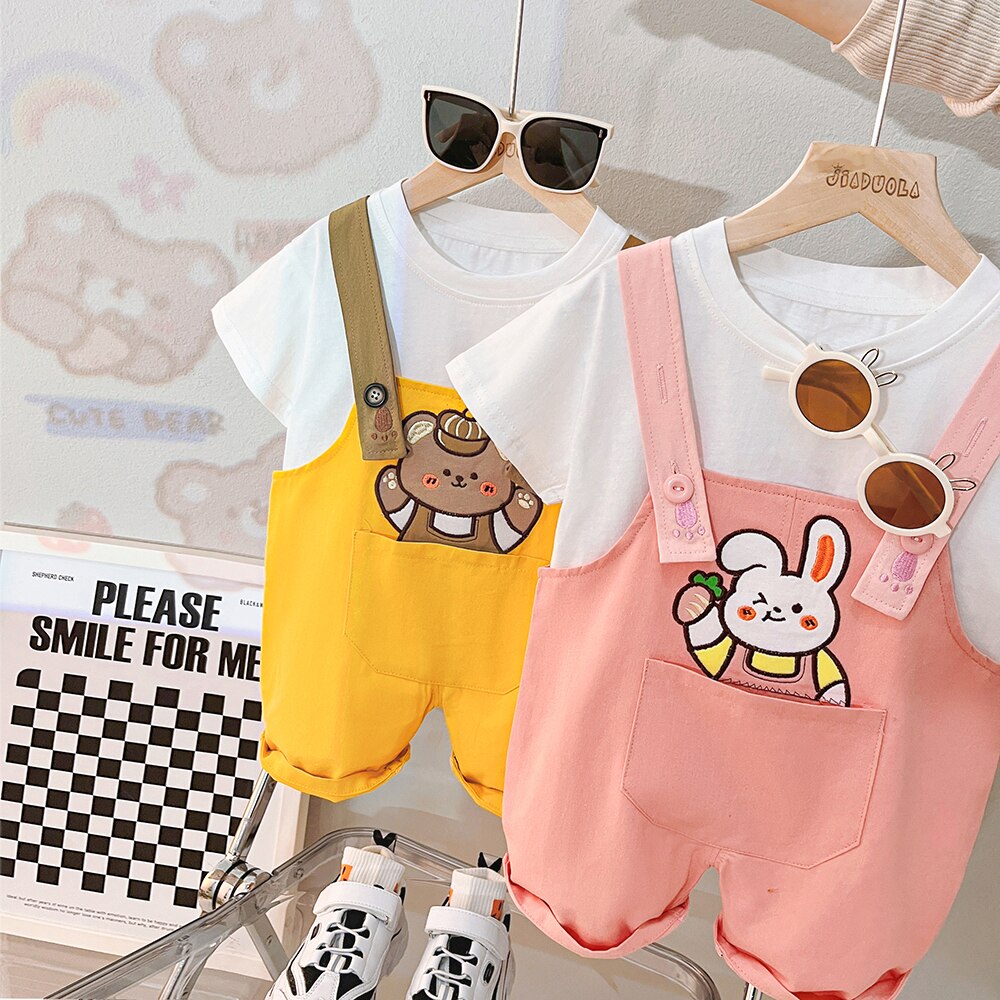 Boys And Girls Baby Summer New Style Lovely Shorts Braces Two Pcs Set