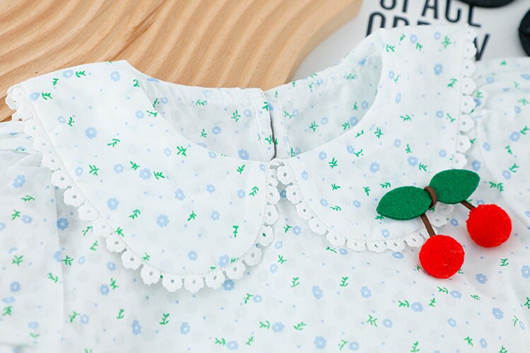 Summer Girls Clothes Sets Small Flower 2022 New Fashion Style From 1 to 5 Years Old Children Clothes T-shirt Short Baby Suit