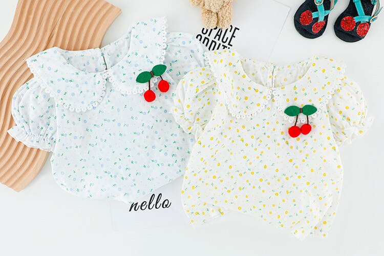 Summer Girls Clothes Sets Small Flower 2022 New Fashion Style From 1 to 5 Years Old Children Clothes T-shirt Short Baby Suit