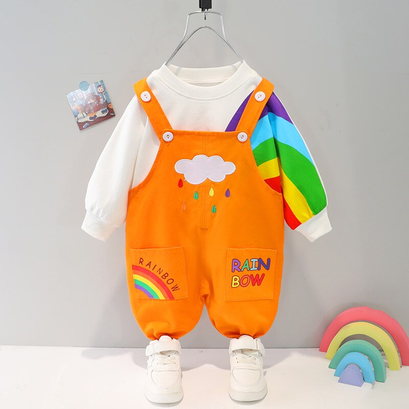 Boys Clothing Set Fashion New Autumn Gilrs Baby Suspender Suit High Quality Infant 1 2 3 Years Old