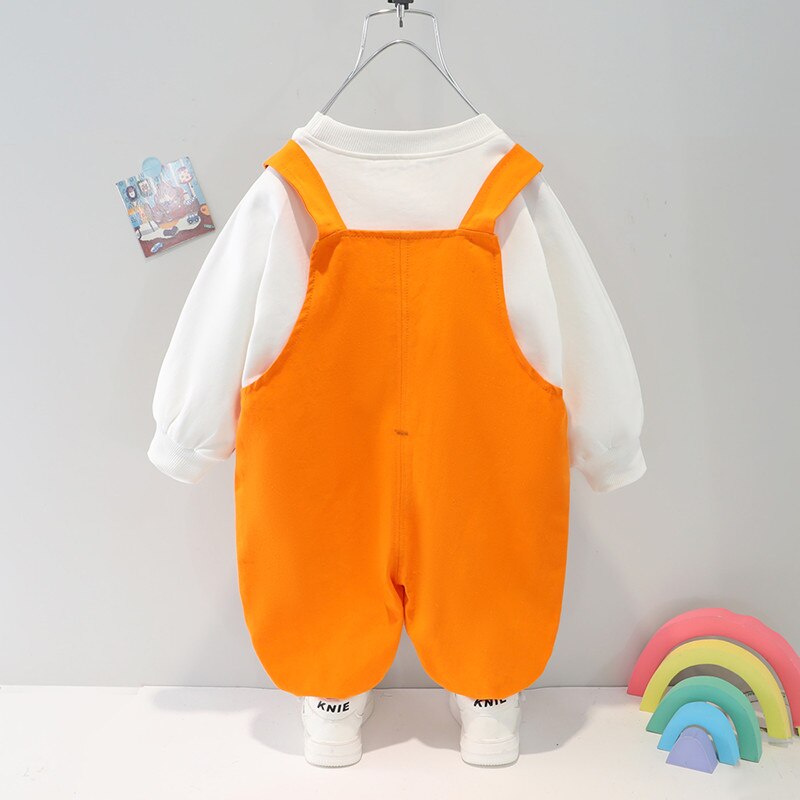 Boys Clothing Set Fashion New Autumn Gilrs Baby Suspender Suit High Quality Infant 1 2 3 Years Old