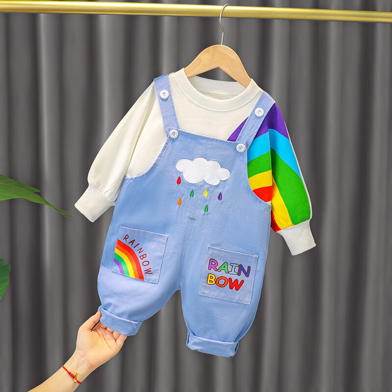 Boys Clothing Set Fashion New Autumn Gilrs Baby Suspender Suit High Quality Infant 1 2 3 Years Old