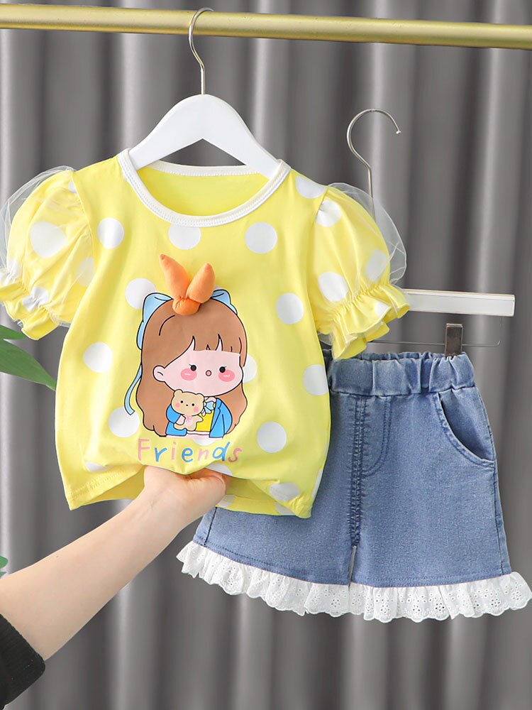 Baby Girl Clothes Sets Summer 2022 New Fashion Infant Suits Straberry Style Cotton Kids Costom 1-4 Years Child Clothing