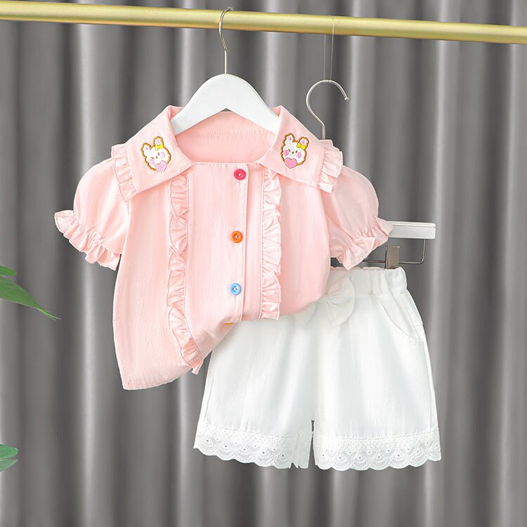 Baby Girl Clothes Sets Summer 2022 New Fashion Infant Suits Straberry Style Cotton Kids Costom 1-4 Years Child Clothing