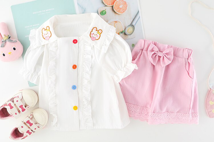 Baby Girl Clothes Sets Summer 2022 New Fashion Infant Suits Straberry Style Cotton Kids Costom 1-4 Years Child Clothing