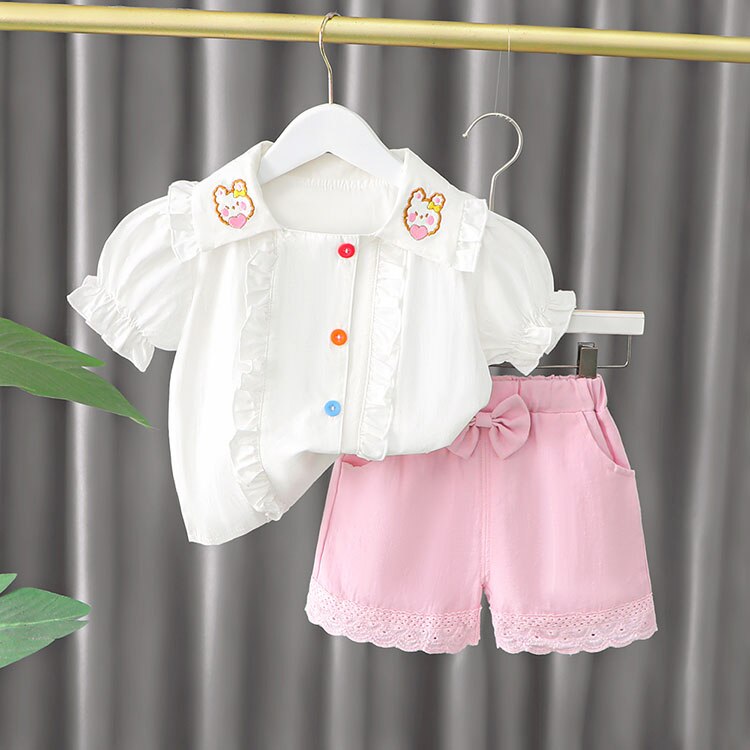 Baby Girl Clothes Sets Summer 2022 New Fashion Infant Suits Straberry Style Cotton Kids Costom 1-4 Years Child Clothing