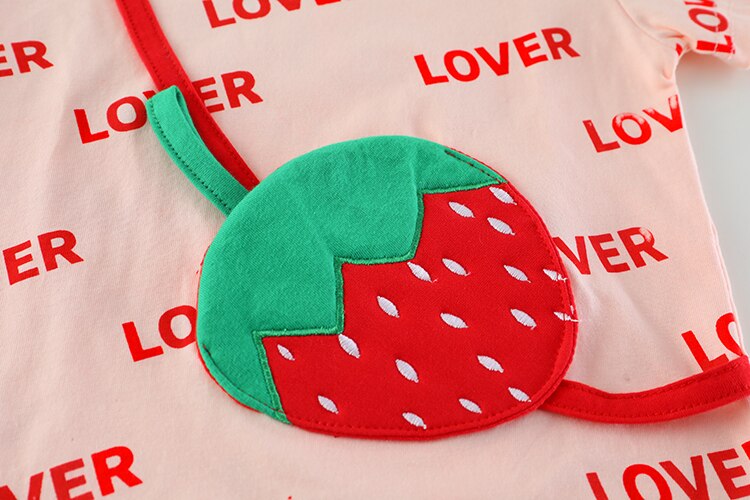 Baby Girl Clothes Sets Summer 2022 New Fashion Infant Suits Straberry Style Cotton Kids Costom 1-4 Years Child Clothing
