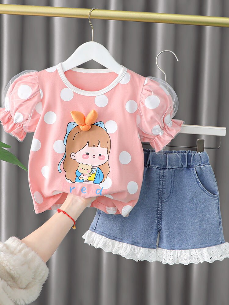 Baby Girl Clothes Sets Summer 2022 New Fashion Infant Suits Straberry Style Cotton Kids Costom 1-4 Years Child Clothing