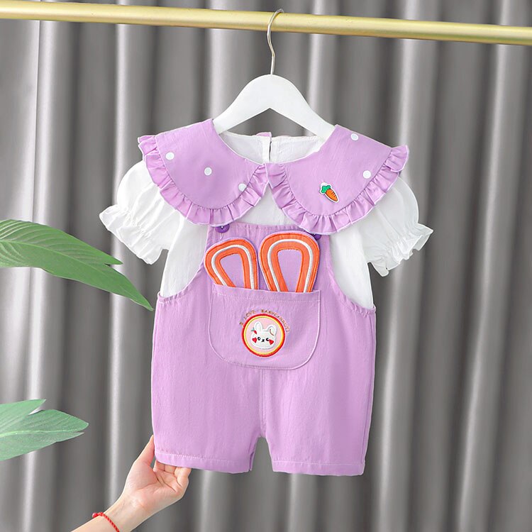 Baby Girl Clothes Sets Summer 2022 New Fashion Infant Suits Straberry Style Cotton Kids Costom 1-4 Years Child Clothing