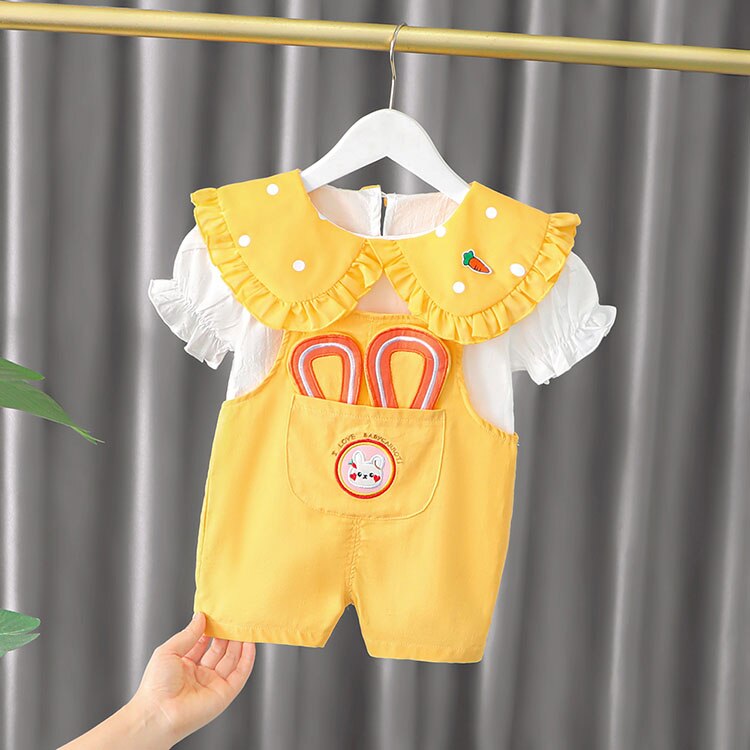 Baby Girl Clothes Sets Summer 2022 New Fashion Infant Suits Straberry Style Cotton Kids Costom 1-4 Years Child Clothing