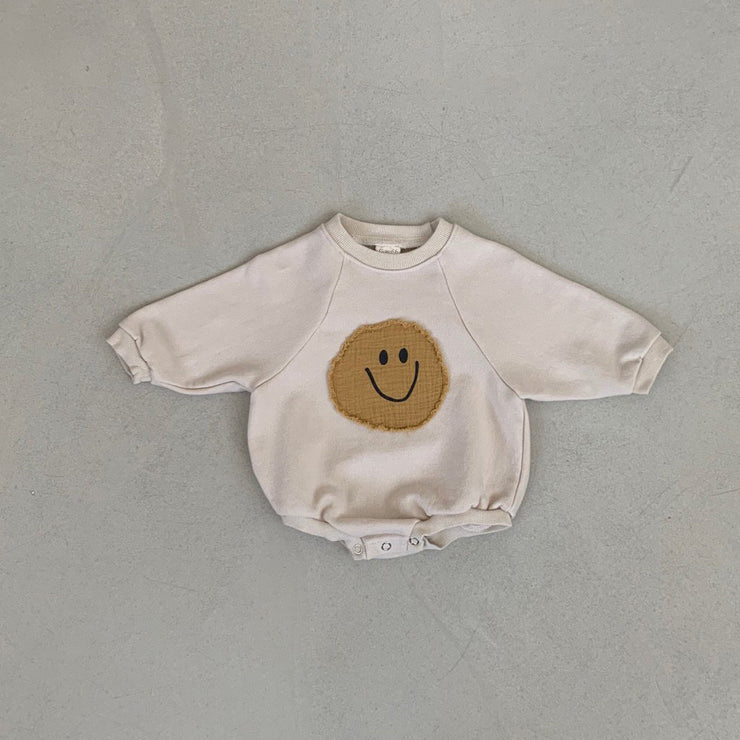 Baby Girls Boys Smiley Face Sweatshirt Romper Long Sleeve Romper Loose Cotton Infant Kids Hooded Body Bebe Fille Strampler Hot