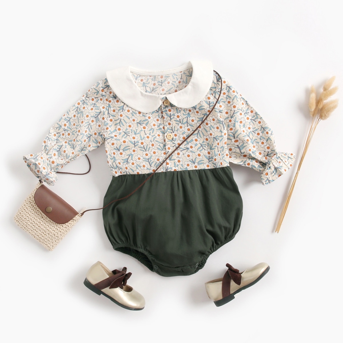 Sanlutoz Princess Newborn Baby Girl Bodysuits Long Sleeve Cotton Baby Clothes Flowers Plaid Cute Sanlutoz Princess Newborn Baby Girl Bodysuits Long Sleeve Cotton Baby Clothes Flowers Plaid Cute