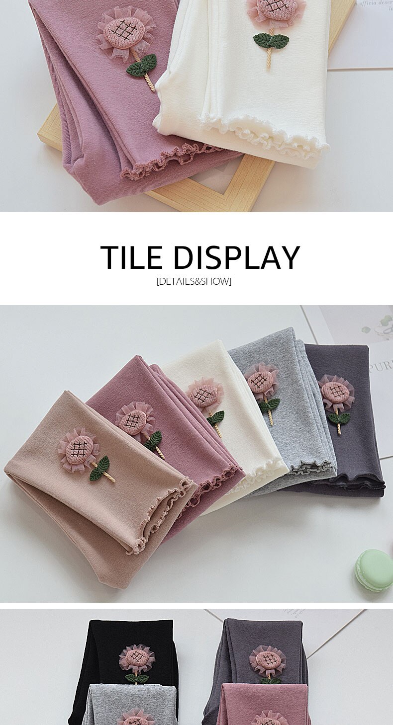 Spring Solid Kid Leggings Girl Thin Tights Sweatpants 2+y Child Casual Ankle Length Pants Autumn Toddler Skinny Cropped Trousers