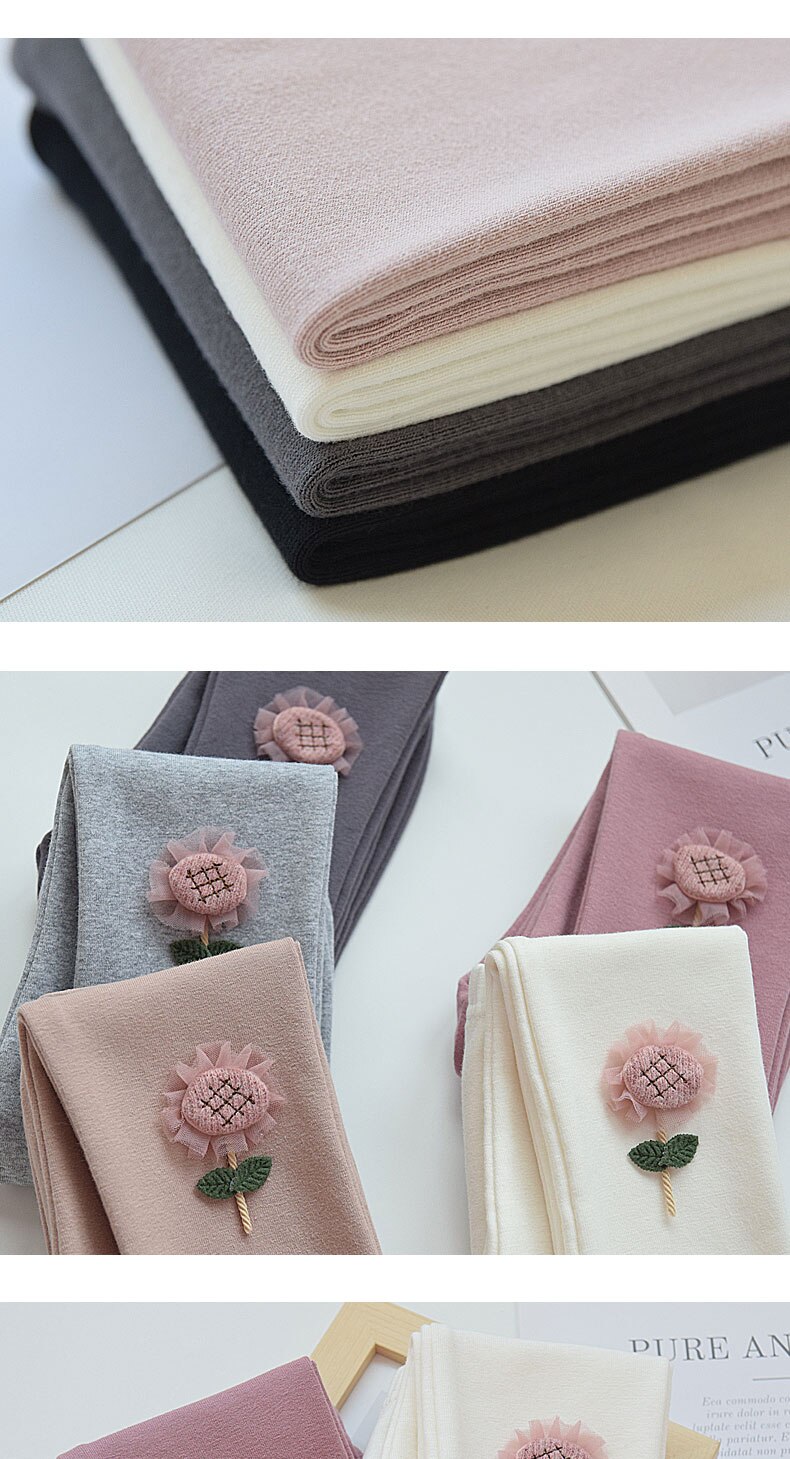 Spring Solid Kid Leggings Girl Thin Tights Sweatpants 2+y Child Casual Ankle Length Pants Autumn Toddler Skinny Cropped Trousers