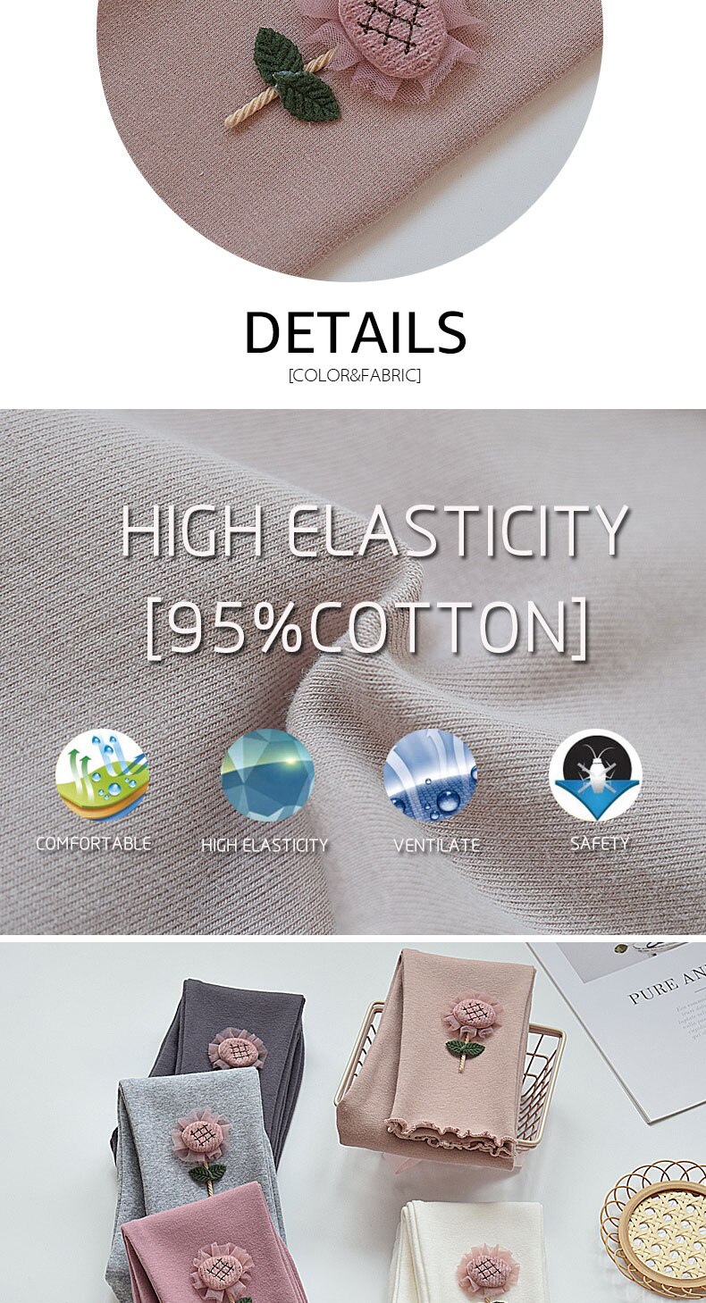 Spring Solid Kid Leggings Girl Thin Tights Sweatpants 2+y Child Casual Ankle Length Pants Autumn Toddler Skinny Cropped Trousers