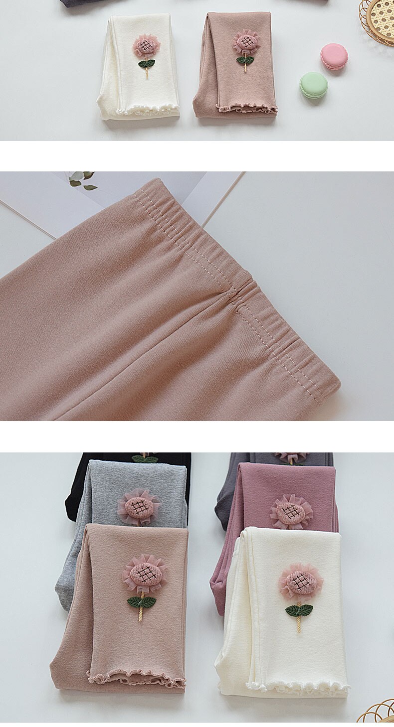 Spring Solid Kid Leggings Girl Thin Tights Sweatpants 2+y Child Casual Ankle Length Pants Autumn Toddler Skinny Cropped Trousers