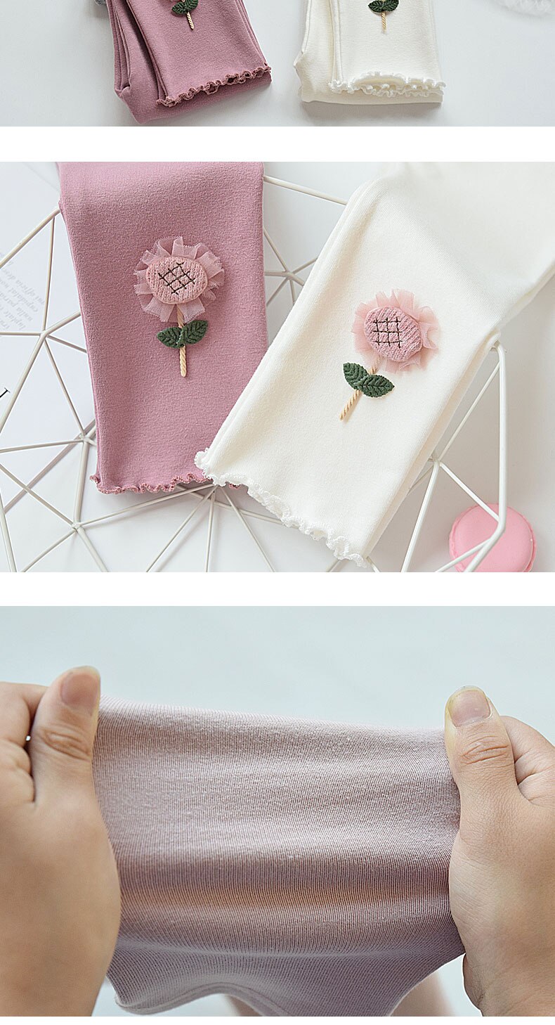 Spring Solid Kid Leggings Girl Thin Tights Sweatpants 2+y Child Casual Ankle Length Pants Autumn Toddler Skinny Cropped Trousers