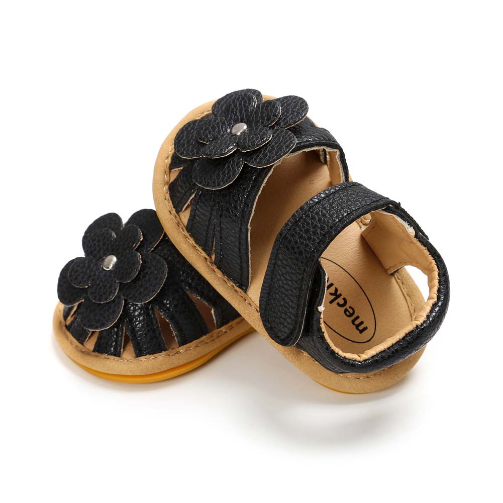 KIDSUN Baby Sandals Flower Graden Park Summer Outdoor Hook-Loop Flat Rubber Sole Anti-slip Toddler First Walkers Infant Shoes