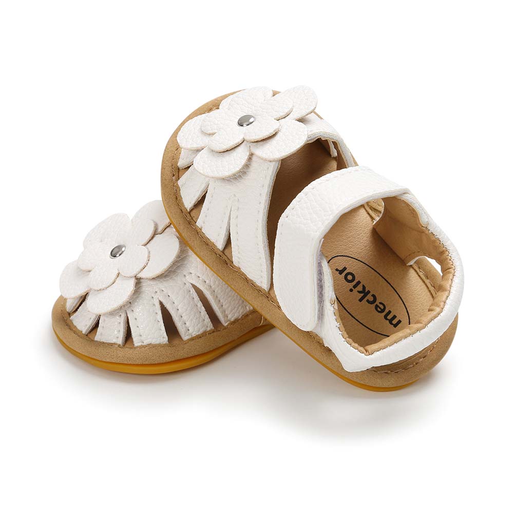 KIDSUN Baby Sandals Flower Graden Park Summer Outdoor Hook-Loop Flat Rubber Sole Anti-slip Toddler First Walkers Infant Shoes