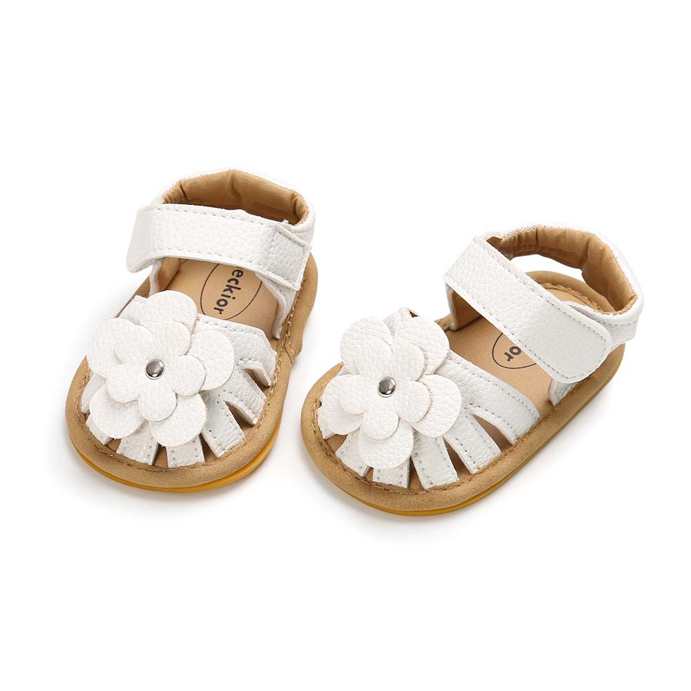 KIDSUN Baby Sandals Flower Graden Park Summer Outdoor Hook-Loop Flat Rubber Sole Anti-slip Toddler First Walkers Infant Shoes