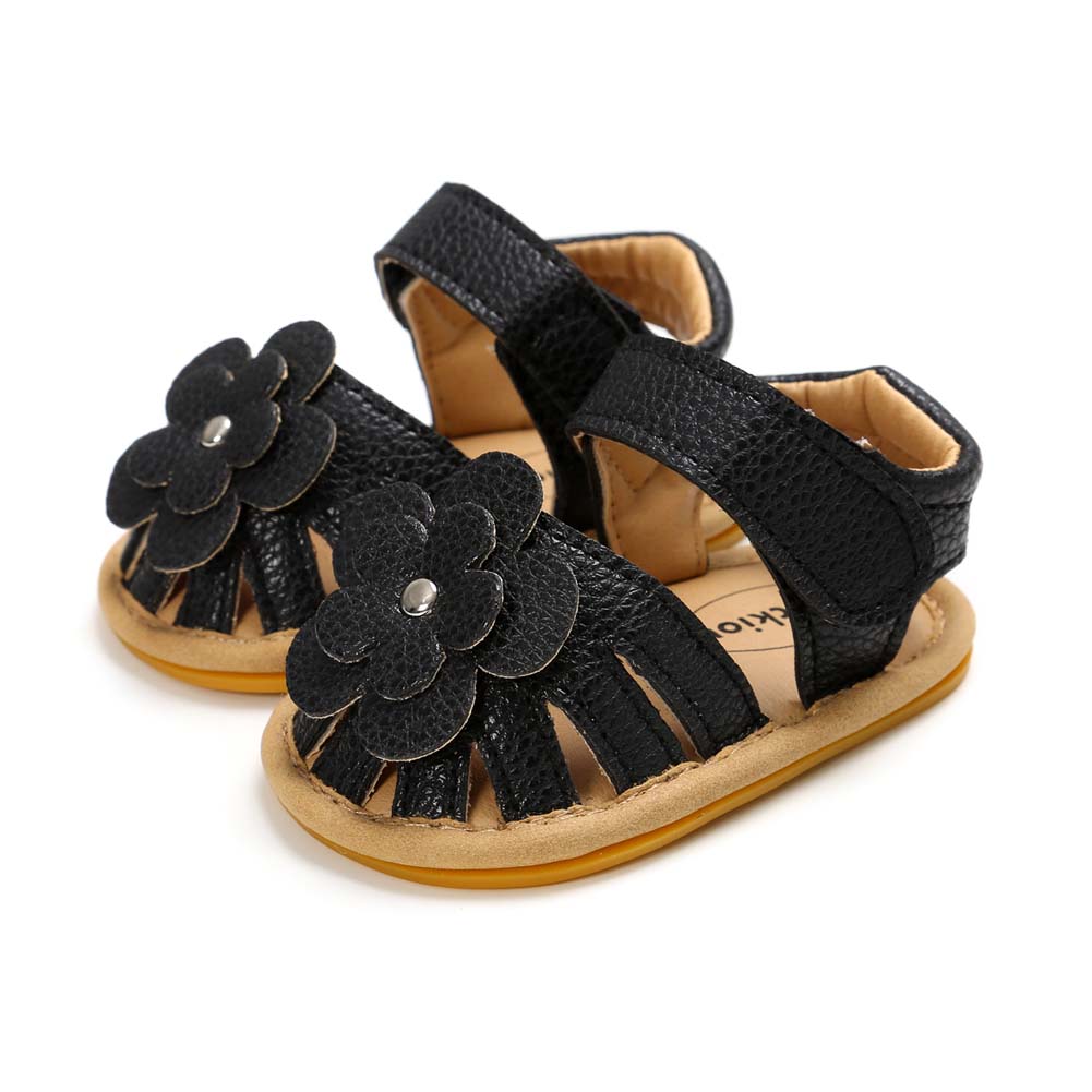 KIDSUN Baby Sandals Flower Graden Park Summer Outdoor Hook-Loop Flat Rubber Sole Anti-slip Toddler First Walkers Infant Shoes