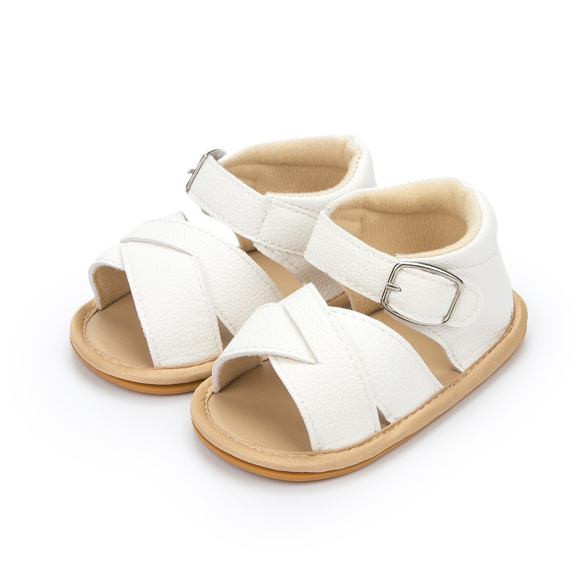 KIDSUN 2022 New Baby Summer Shoes Boys Girls Sandals Infant Non-slip Soft Sole Flat Leather Comfort Toddler First Walkers