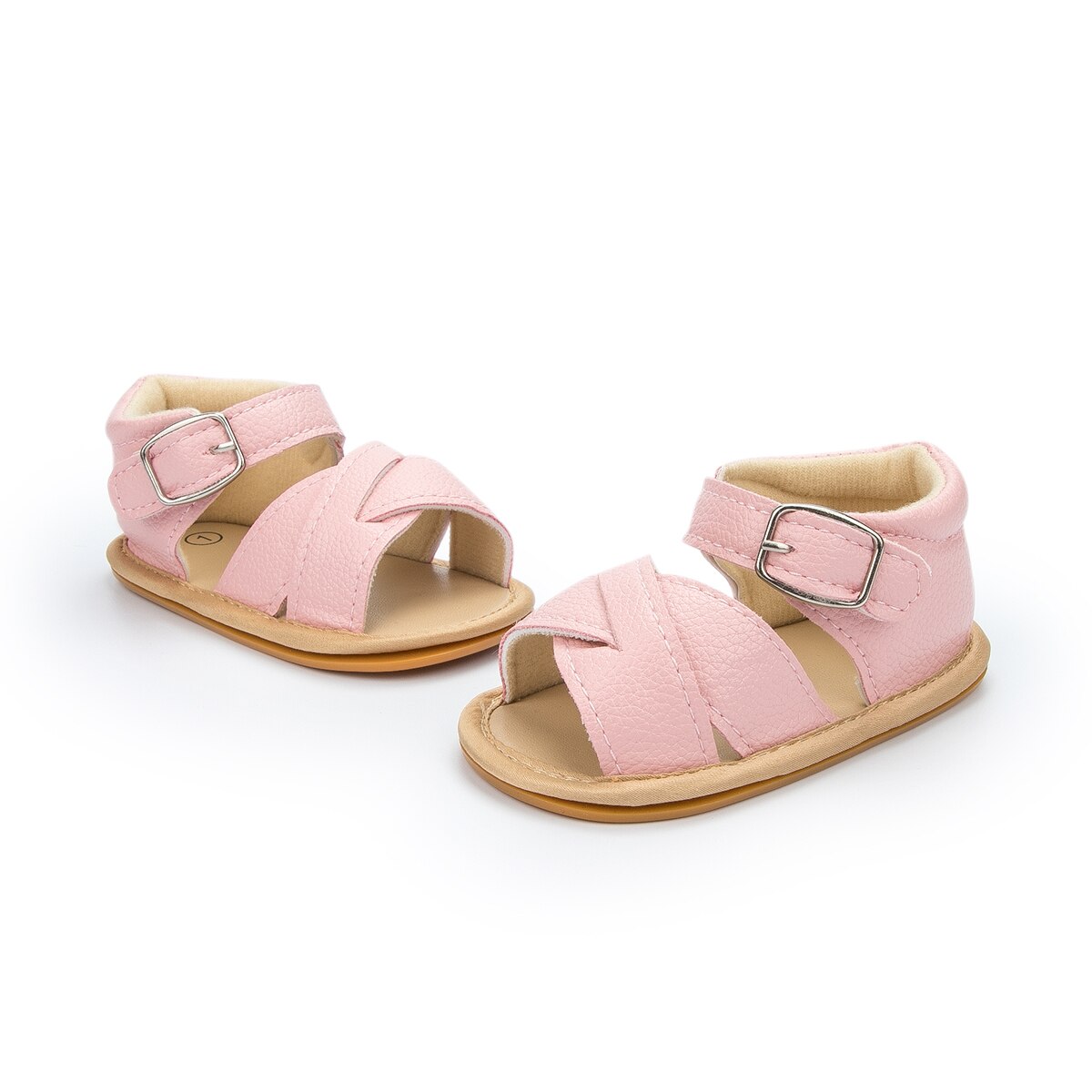 KIDSUN 2022 New Baby Summer Shoes Boys Girls Sandals Infant Non-slip Soft Sole Flat Leather Comfort Toddler First Walkers