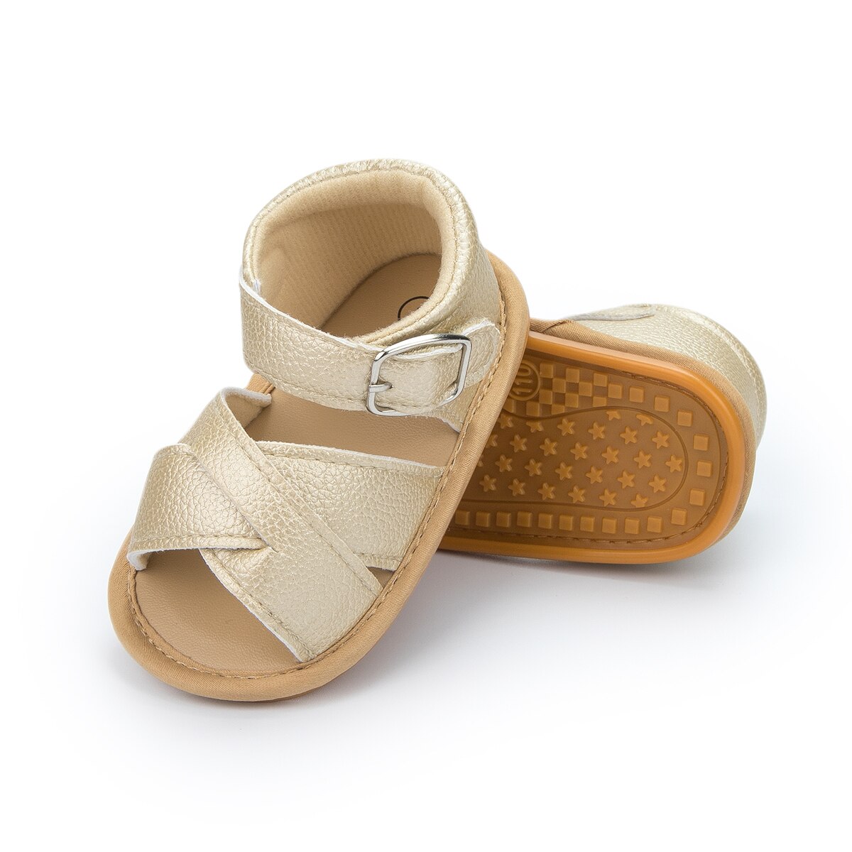 KIDSUN 2022 New Baby Summer Shoes Boys Girls Sandals Infant Non-slip Soft Sole Flat Leather Comfort Toddler First Walkers