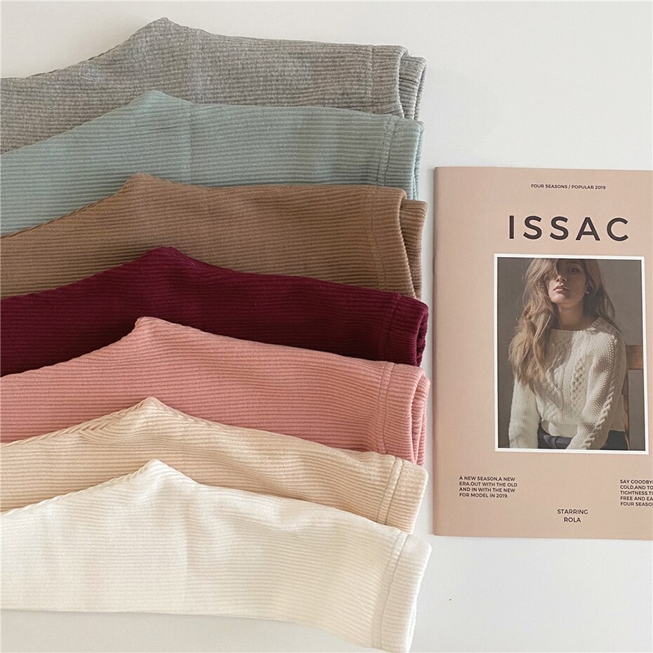 2023 Spring Baby Girl Legging Cotton Baby Boys Ribbed Leggings Striped Kids Pants Children Casual Trousers