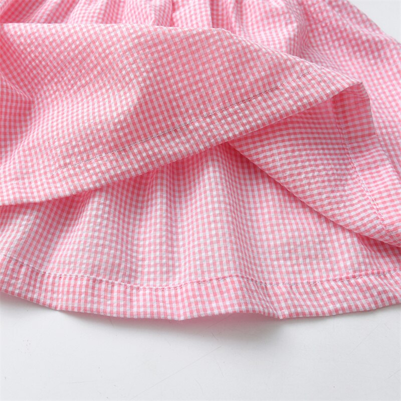 2023 Summer Children Boutique Dress Baby Girls Smocked Embroidery Dresses Flare Sleeve Peter Pan Collar Clothes Kids Vestidos