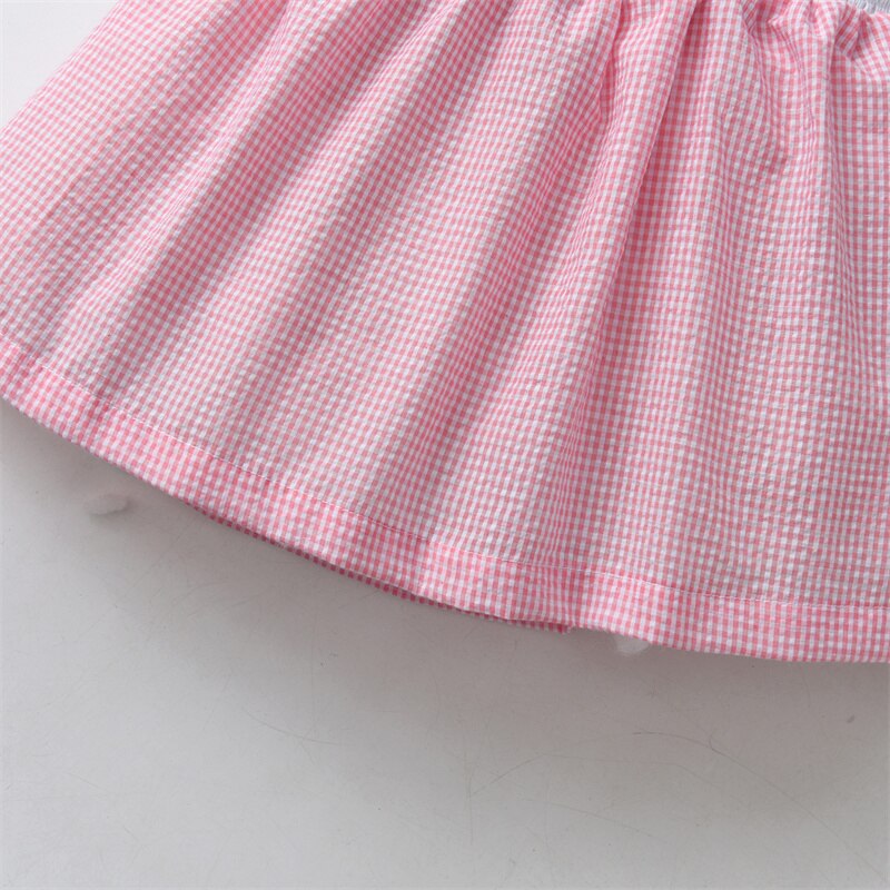 2023 Summer Children Boutique Dress Baby Girls Smocked Embroidery Dresses Flare Sleeve Peter Pan Collar Clothes Kids Vestidos