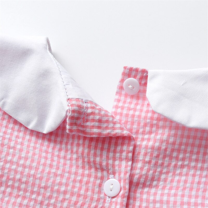 2023 Summer Children Boutique Dress Baby Girls Smocked Embroidery Dresses Flare Sleeve Peter Pan Collar Clothes Kids Vestidos